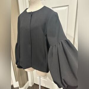 ChePè Italy black jacket with puff sleeves, size large
